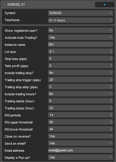 ctrader optimal rsi parameters